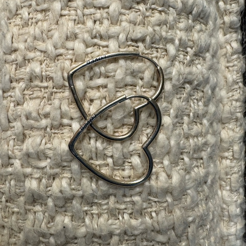 Heart Hoop Earrings in Silver from Pandora